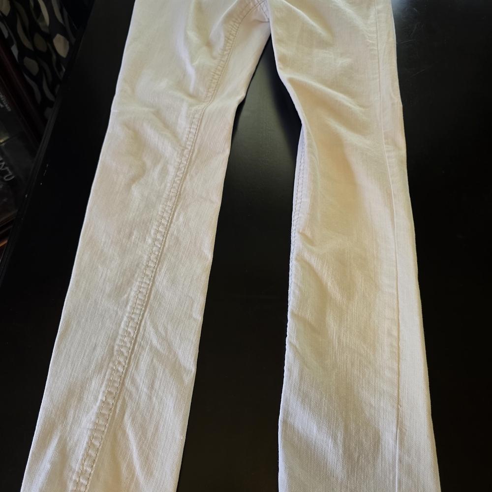 ZCO Jeans White Stretch Denim Jeans 98% Cotton 2% Spandex Button Zip Pockets